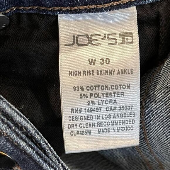 Joe’s High Rise Distressed Skinny Ankle Faith Denim Jeans Sz 30 - Picture 6 of 11